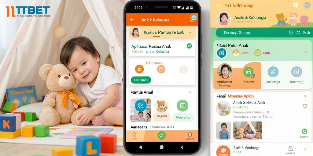 Tampilan antarmuka aplikasi 11TBET untuk pemantauan anak yang aman.