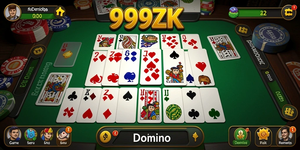 Tampilan antarmuka permainan Domino yang menarik dan interaktif.