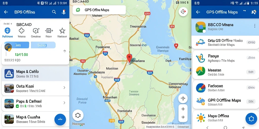 Tampilan antarmuka BBCA4D yang intuitif dan fungsional untuk GPS Offline Maps.