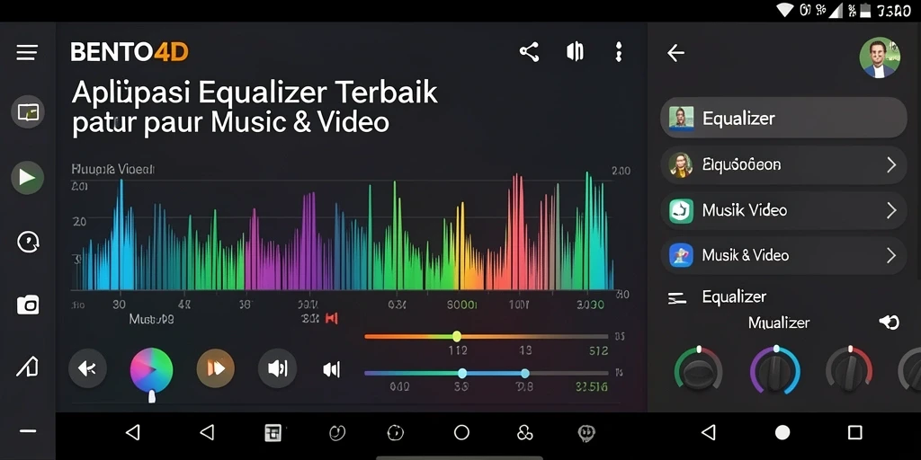 Tampilan antarmuka BENTO4D menonjol dengan fitur Equalizer yang canggih.