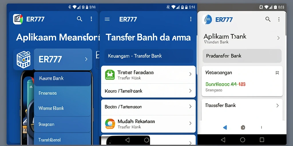 Tampilan antarmuka ER777 yang intuitif dan mudah digunakan untuk Transfer Bank.