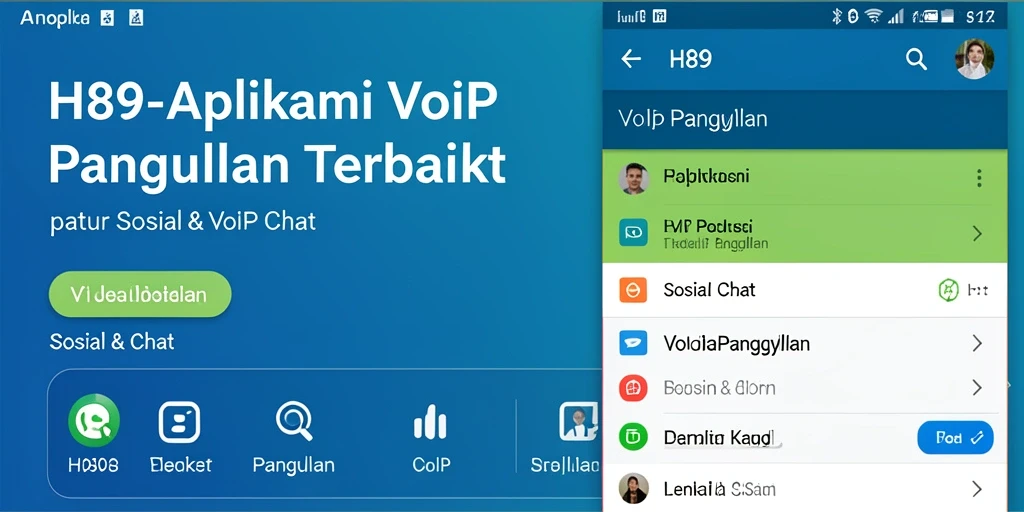 Antarmuka pengguna H89 untuk panggilan VoIP yang menarik.
