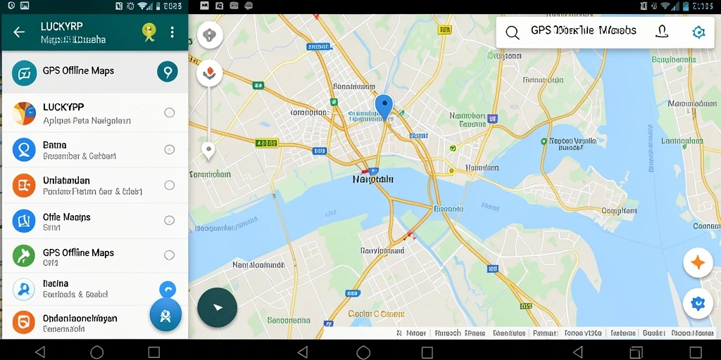 Antarmuka pengguna LUCKYRP yang intuitif untuk GPS Offline Maps.