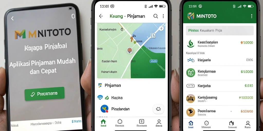 Antarmuka MINTOTO yang sederhana dan fungsional untuk pinjaman.