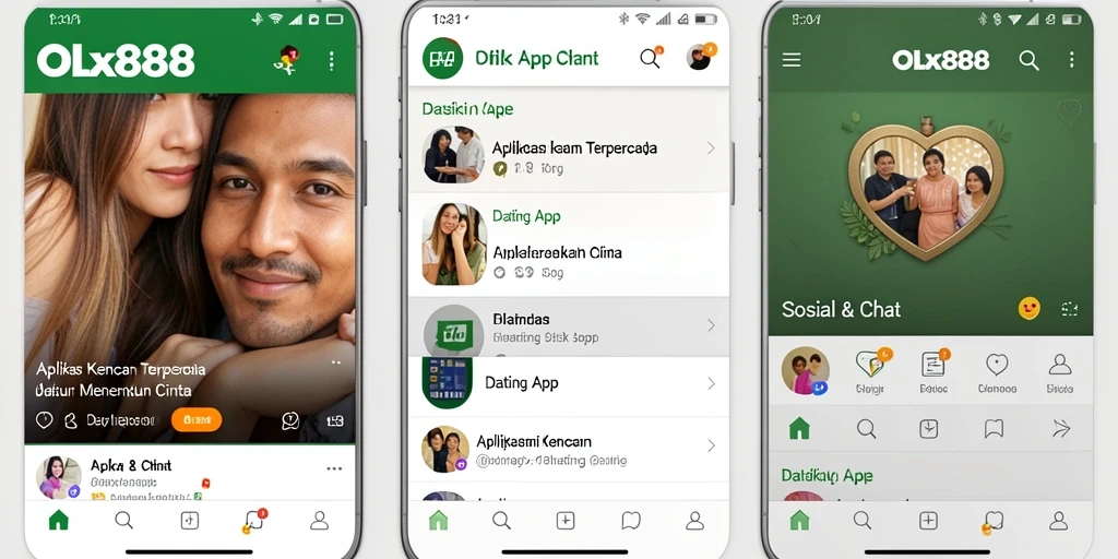 Tampilan antarmuka aplikasi OLX888 yang menarik dan intuitif.