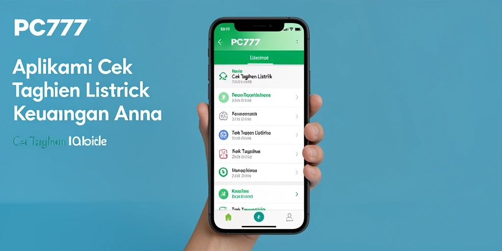 Antarmuka PC777 yang menampilkan informasi cek tagihan listrik.