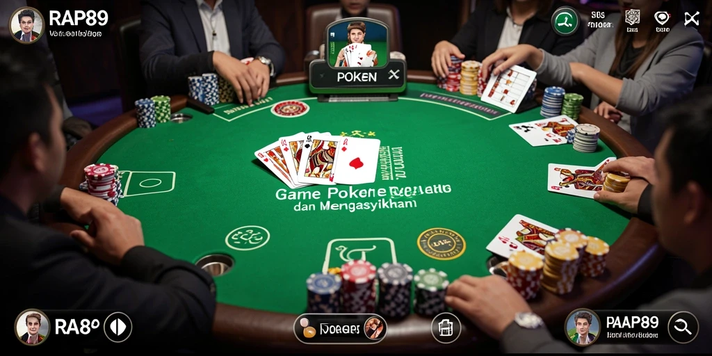 Antarmuka menarik game Poker RAP89 dengan mode bermain yang seru.